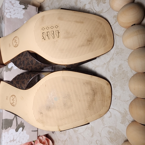 Michael Kors Brown Mules with Monogram Design - Picture 7 of 8